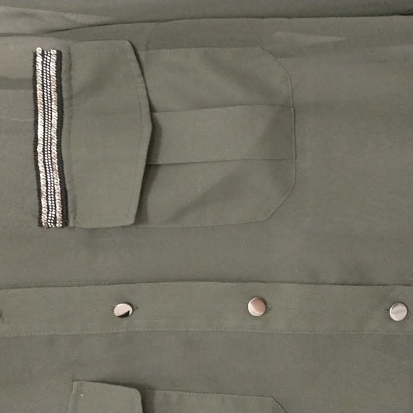 Plastic Island Sheer Green Blouse Size Small - Picture 2 of 5